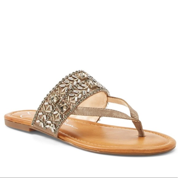 Jessica Simpson Shoes - Jessica Simpson size 6 fancy flip flops